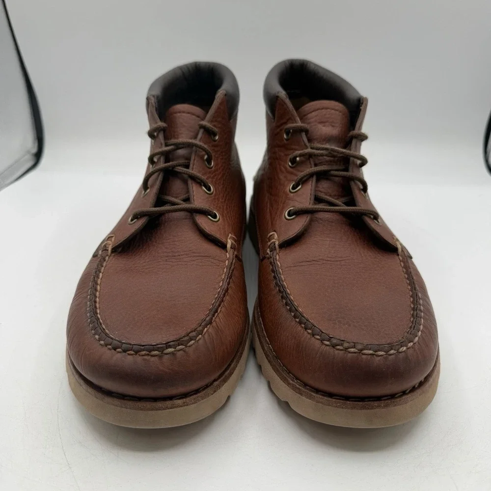 LL Bean Cruiser Signature Chukka Boots Mens 11 D Brown Leather‎ Lace Up Ankle
